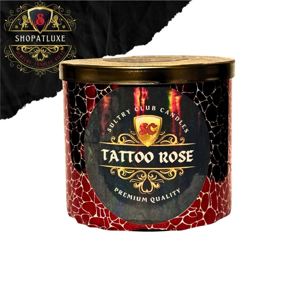 TATTOO ROSE 3 WICK CANDLE - Picture 5 of 6